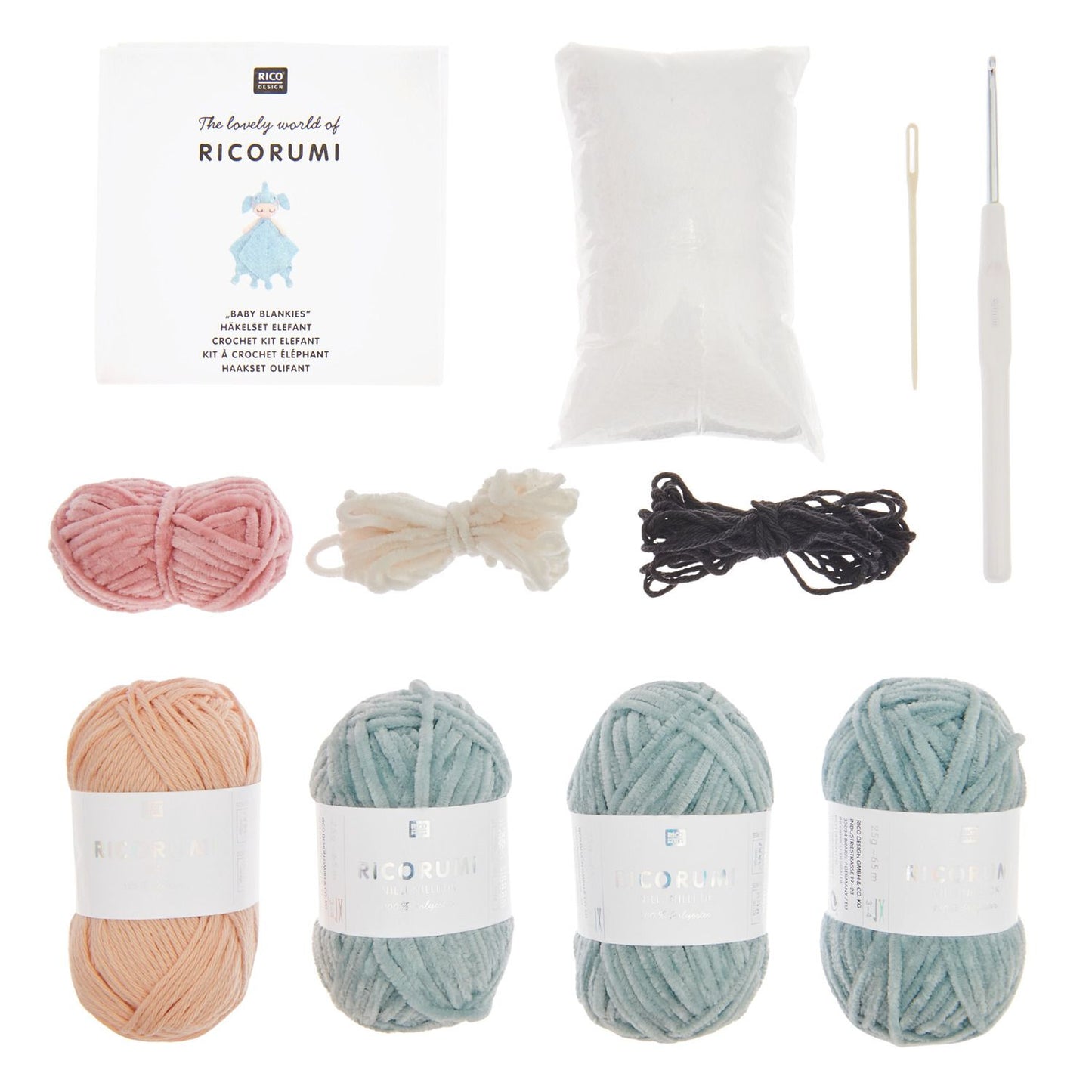 Ricorumi Häkelset Baby Blankies Elefant
