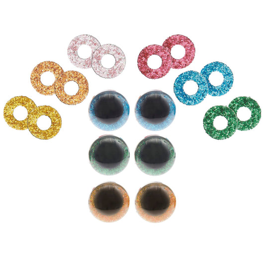 Sicherheitsaugen-Set für Kuscheltiere 6 Farben 3 Paar 9/12 mm