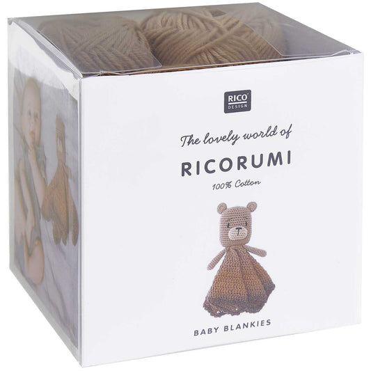 Häkelset Ricorumi Baby Blankies Teddy 8-teilig