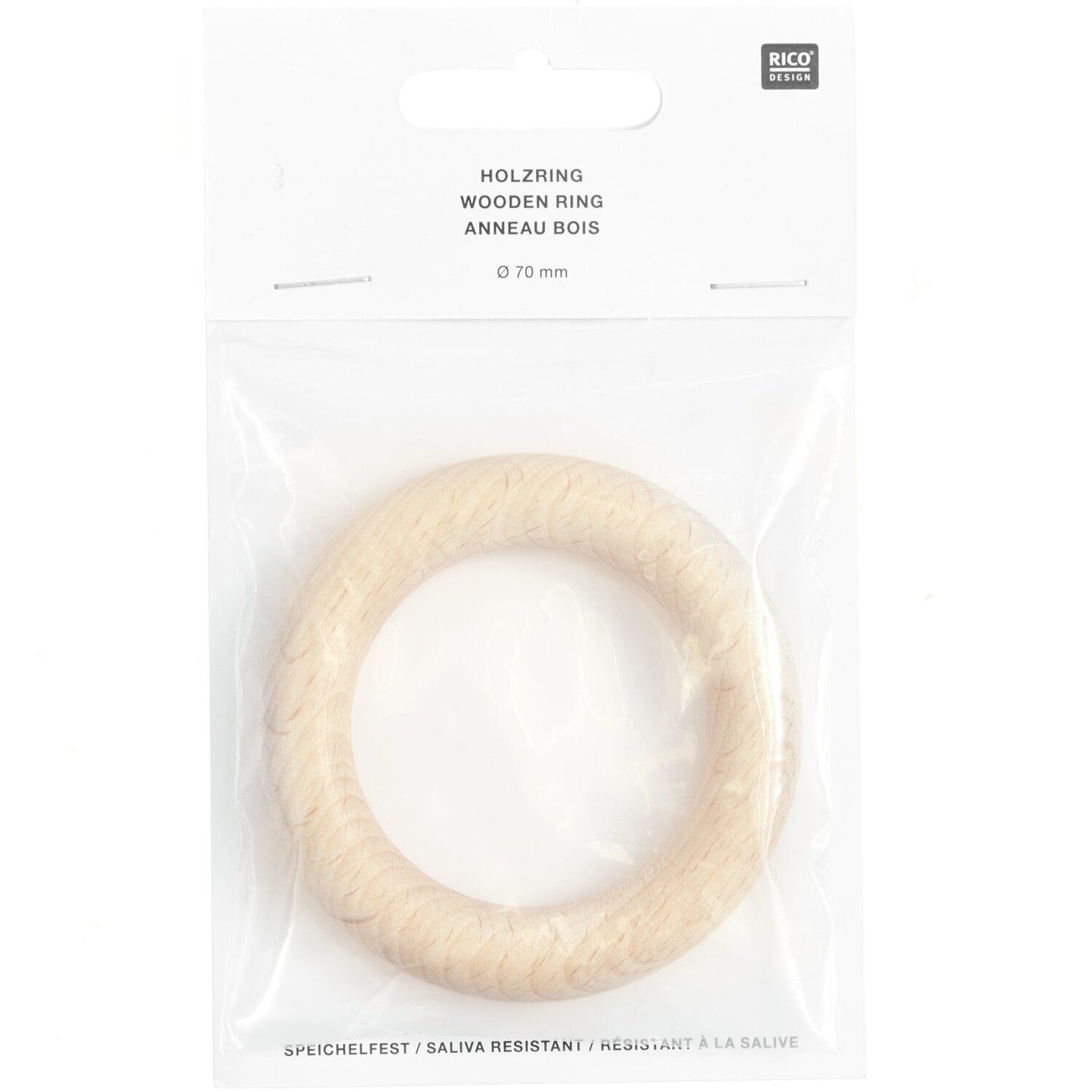Holzring für Rassel Natur 7cm